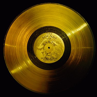 "The Sounds of Earth" are recorded on Golden Records on board each of the Voyager Probes. 