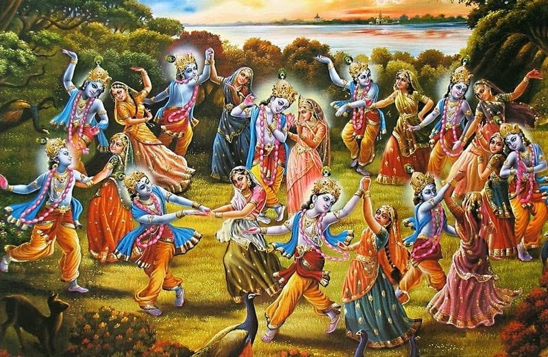 The divine play called The Raslila of Krishna. Image Credit: Wikimedia